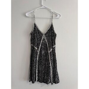 Hurley Speckled Mini Dress Womens Size Small Black White Boho Festival Summer
